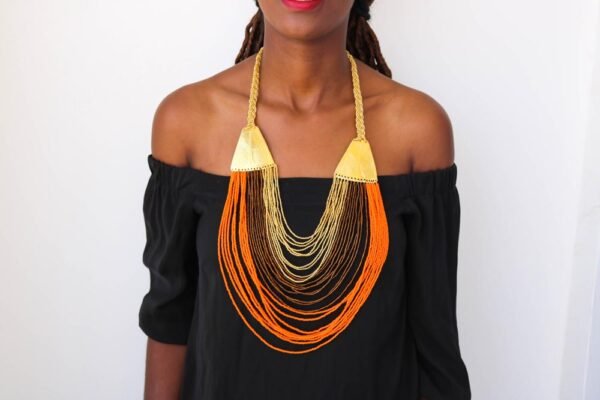 AWITI beaded fringe necklace