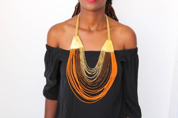 AWITI beaded fringe necklace
