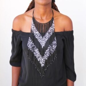 ZOLA beaded fringe necklace