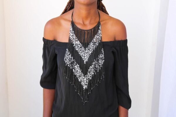 ZOLA beaded fringe necklace