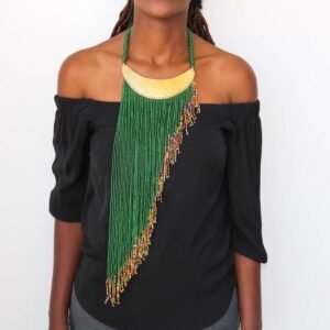 MOIPEI beaded fringe necklace