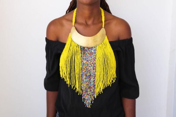 ADONGO beaded fringe necklace