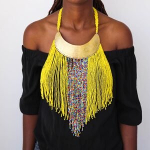 ADONGO beaded fringe necklace