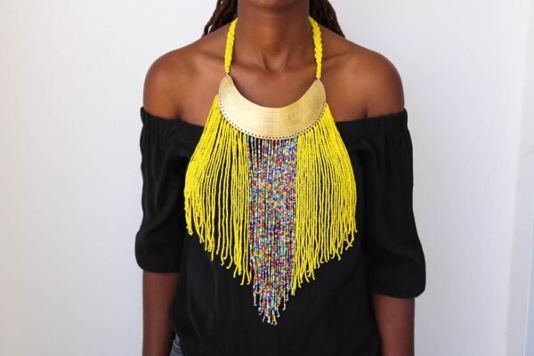 ADONGO beaded fringe necklace