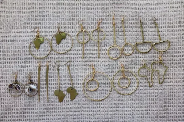 HAMIDA African Assorted Brass Earrings