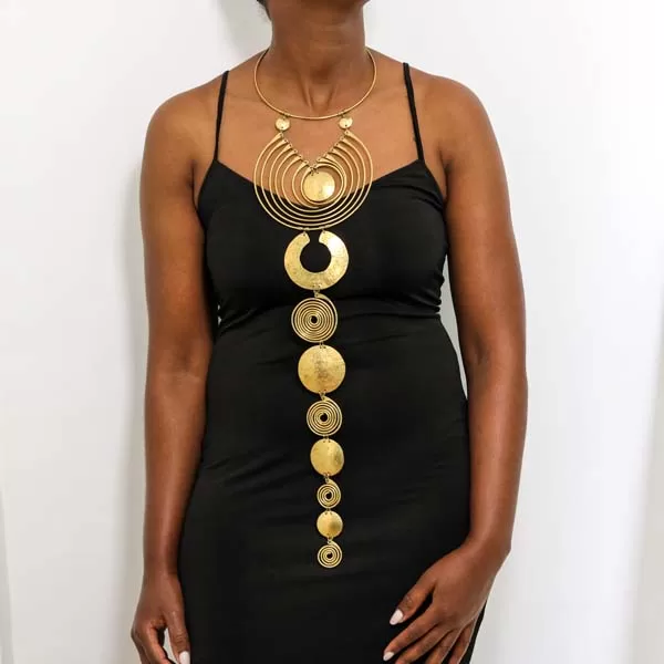 DOSHI African brass necklace