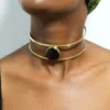 FARIJI African brass choker necklace