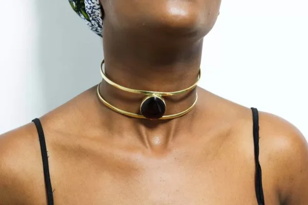 FARIJI African brass choker necklace