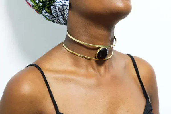 FARIJI African brass choker necklace