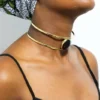 FARIJI African brass choker necklace