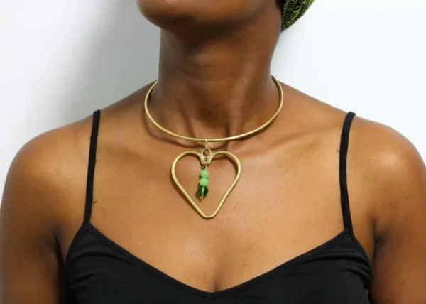 DESTI African brass choker necklace