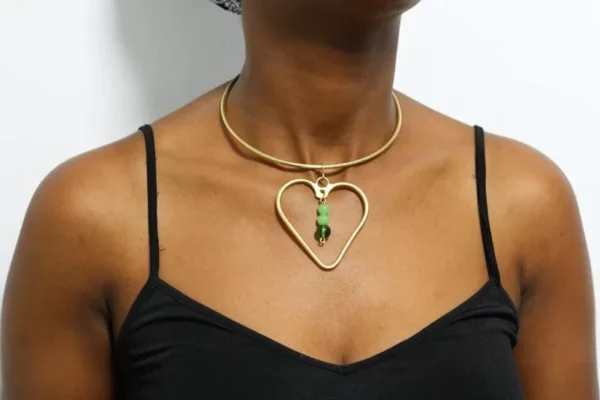 DESTI African brass choker necklace