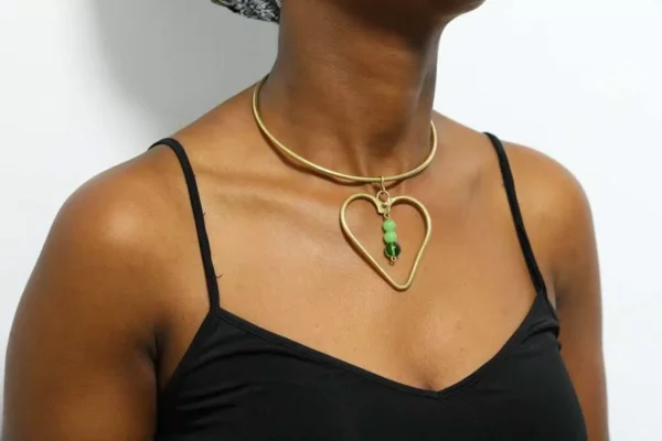 DESTI African brass choker necklace