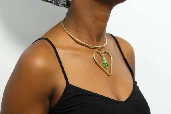 DESTI African brass choker necklace