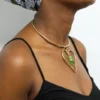 DESTI African brass choker necklace