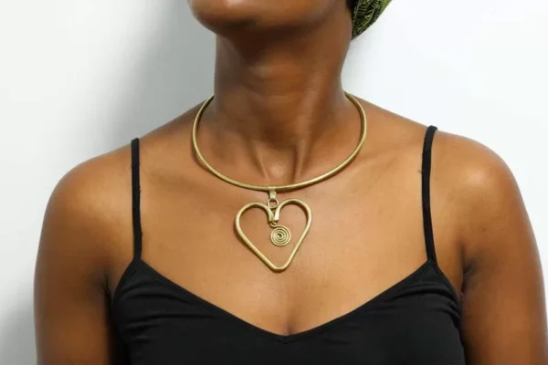 DIATA African brass choker necklace