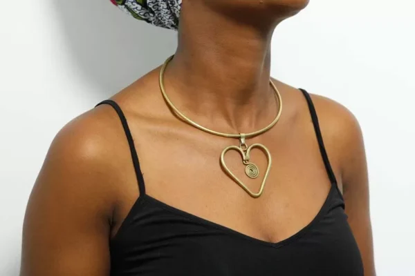 DIATA African brass choker necklace