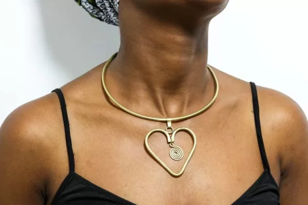 DIATA African brass choker necklace