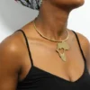 FANA African brass choker necklace