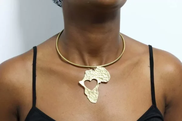 FANA African brass choker necklace
