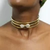 FIDA African brass choker necklace