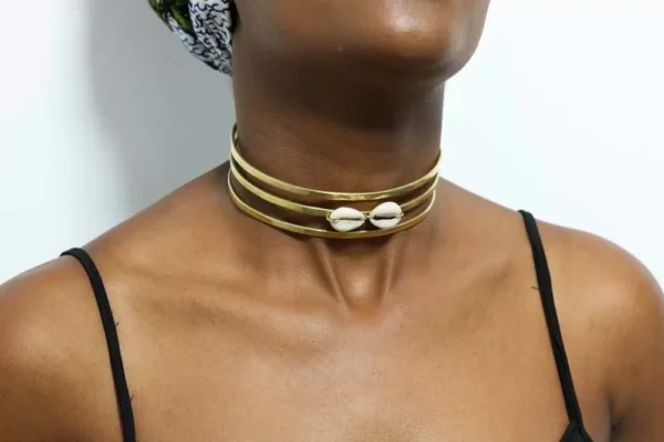 FIDA African brass choker necklace