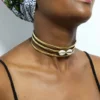 FIDA African brass choker necklace