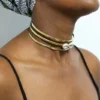 FIDA African brass choker necklace