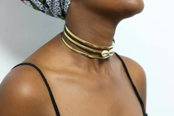 FIDA African brass choker necklace