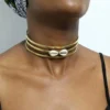 FIDA African brass choker necklace