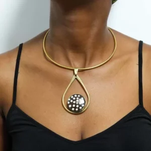FREDA African brass choker necklace