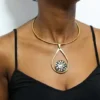 FREDA African brass choker necklace