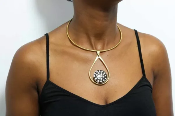 FREDA African brass choker necklace