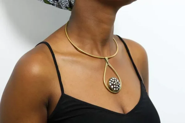 FREDA African brass choker necklace