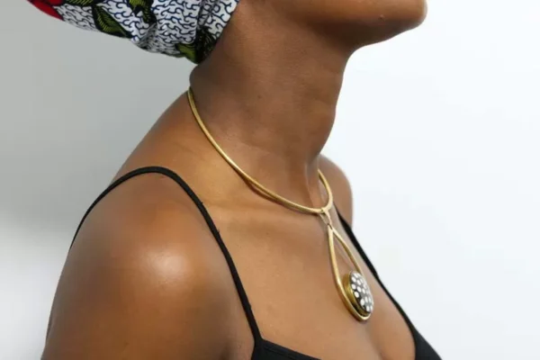FREDA African brass choker necklace