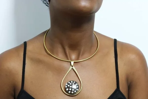 FREDA African brass choker necklace