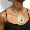 FOLAH African brass choker necklace