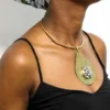 FOLAH African brass choker necklace