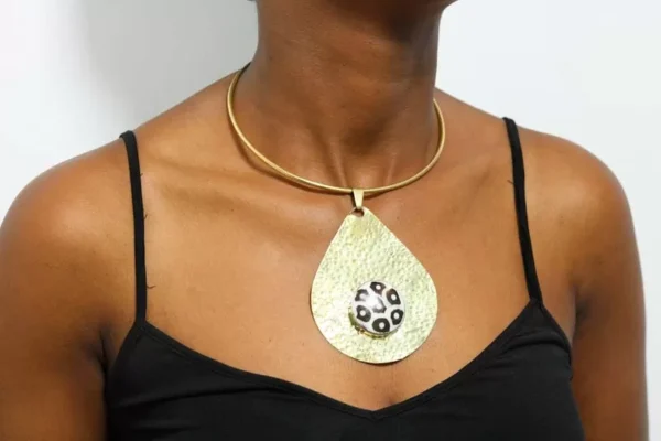 FOLAH African brass choker necklace