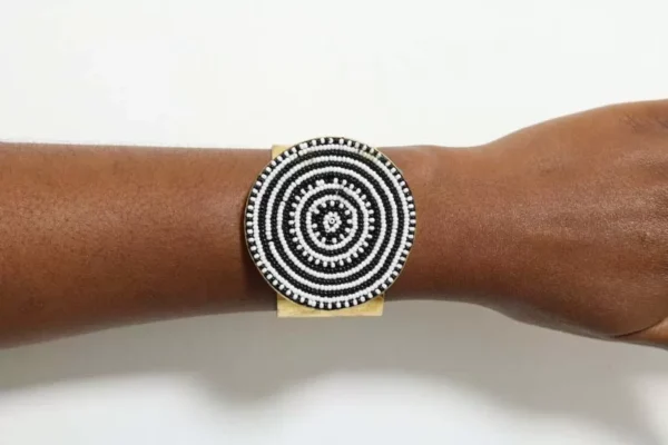 FARIDA Beaded Brass Bracelet