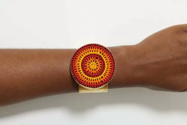 HUBA Beaded Brass Bracelet