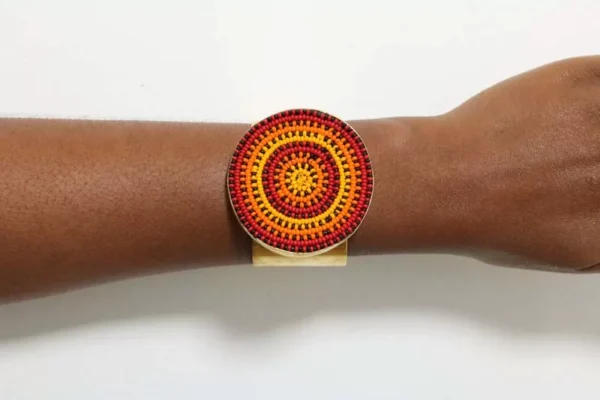 HUBA Beaded Brass Bracelet