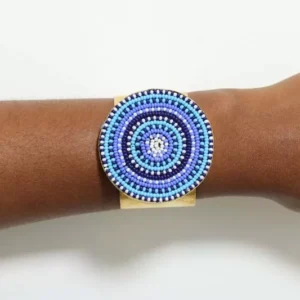 GINA Beaded Brass Bracelet