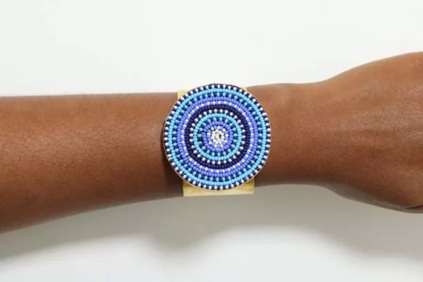 GINA Beaded Brass Bracelet