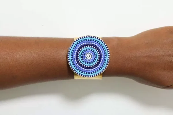 GINA Beaded Brass Bracelet