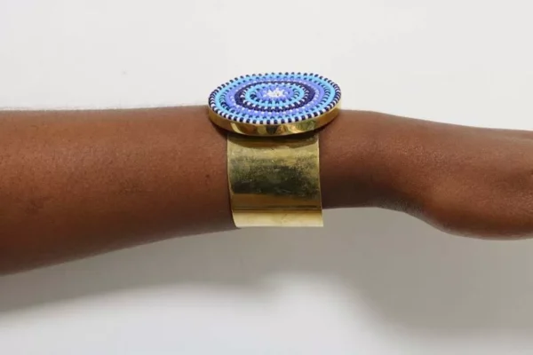 GINA Beaded Brass Bracelet