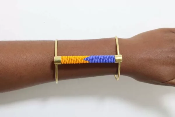 LAYO Beaded Brass Bracelet