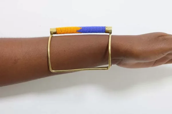 LAYO Beaded Brass Bracelet