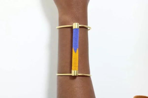 LAYO Beaded Brass Bracelet