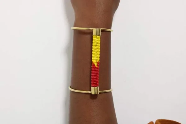 GEDA Beaded Brass Bracelet